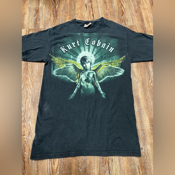 Vintage Kurt Cobain Nirvana T-Shirt Angel Memorial Promo Merch Band tee